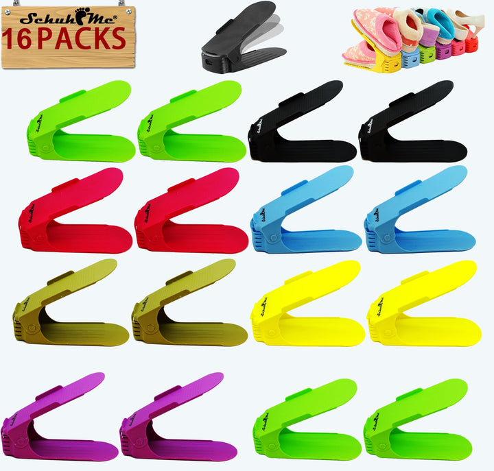 16 x Verstellbarer Profi Schuhstapler Schuhorganizer Schuhhalter – Magic Shoe Rack Organizer - Spars