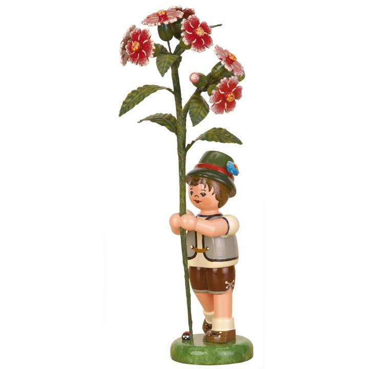Kleine Figuren & Miniaturen Blumenkind Junge Buschnelke - 17cm - Hubrig Volkskunst
