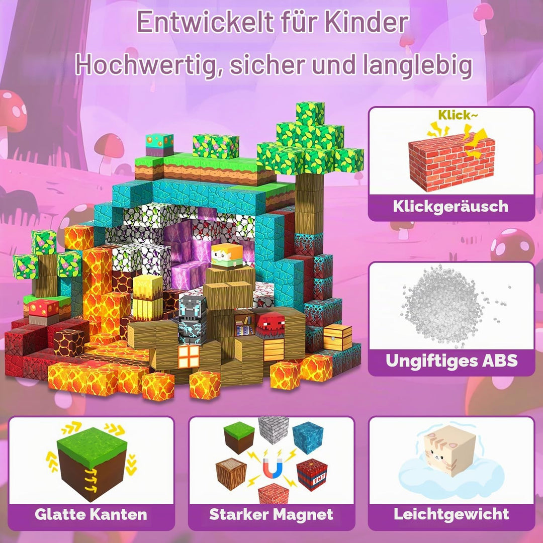 Magnetische Bausteine, 150 Teile STEM Spielzeug ab 3 Jahre, Magnetspielzeug Montessori Konstruktions