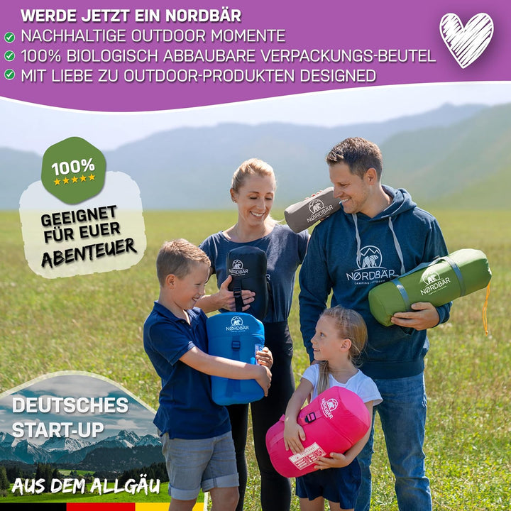 NORDBÄR® Kinderschlafsack für Jungs & Mädchen bis 145 cm Körpergrösse | Innenfutter aus 100% Baumwol