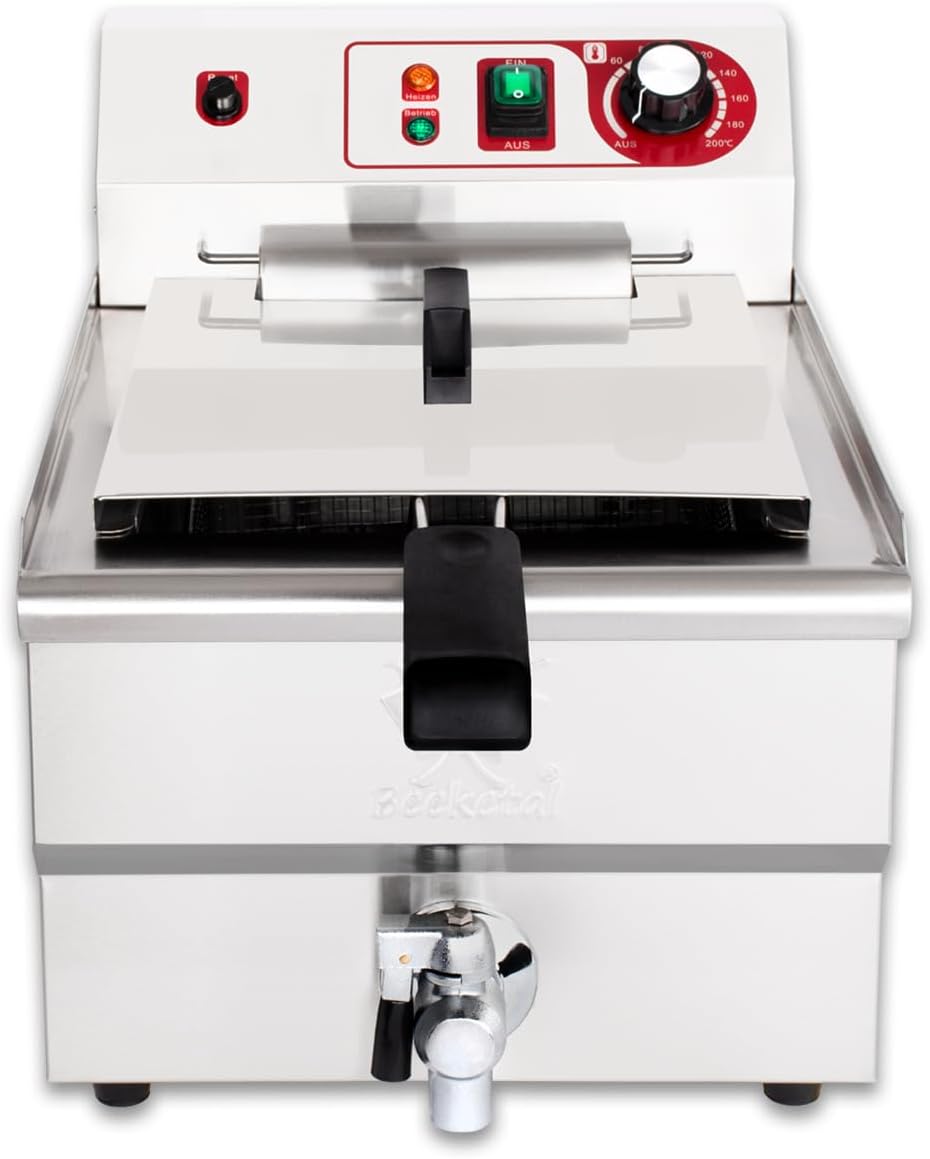 Beeketal 'BWF-161P' Profi Gastronomie Kaltzonen Fritteuse (16 Liter Volumen für max. 11 Liter Öl) Ed