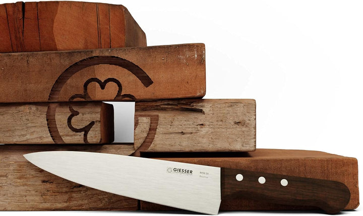 GIESSER seit 1776 - Made in Germany - Kochmesser mit Holzgriff rutschfest Kotibe, 20 cm, rostfrei, s