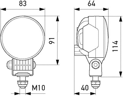 HELLA - LED-Arbeitsscheinwerfer - Modul 70 S - 12/24V - 1G0 996 776-211 Weitreichend 1.850 Lumen Mod