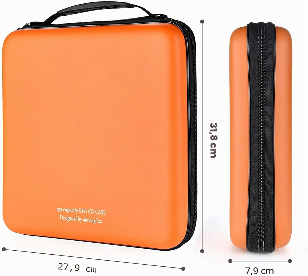 CD Tasche, 192 Kapazität Hart Eva Blu-ray CD-Brieftasche Doppelreissverschluss Handschlaufe Tragbare