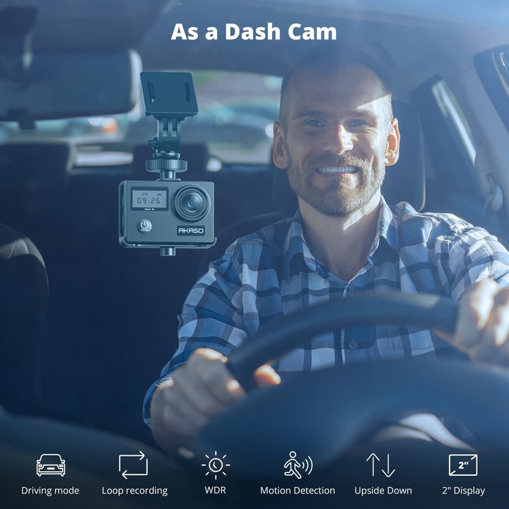 AKASO Action Camera 4K 20MP Action Kamera/Unterwasserkamera mit Bildstabilisierung Zoom Zeitraffer,