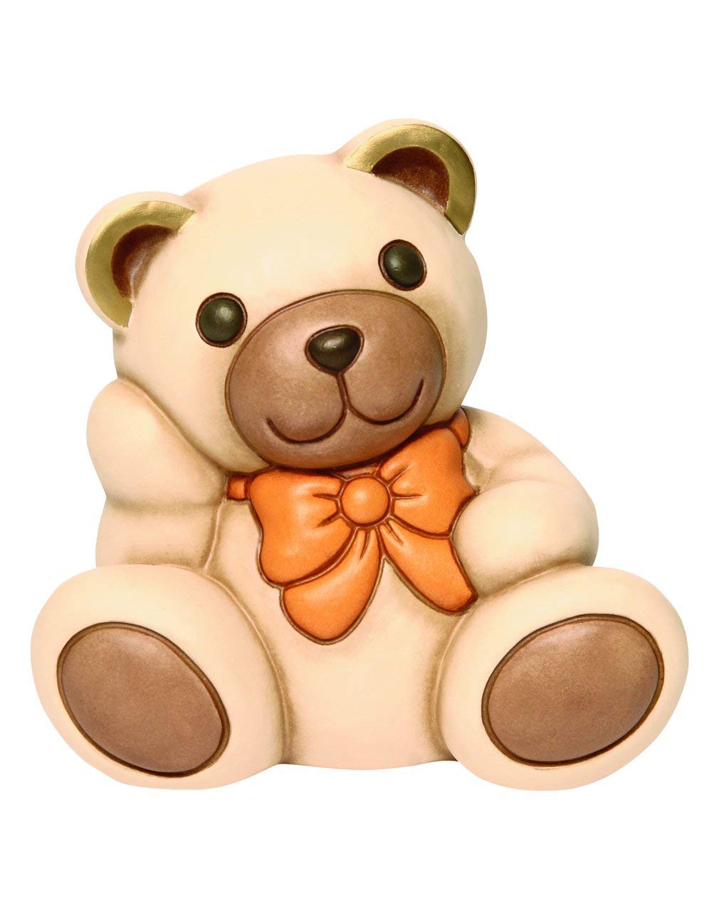 THUN Teddybär mit orangefarbener Schleife, Mehrfarbig, einzigartig