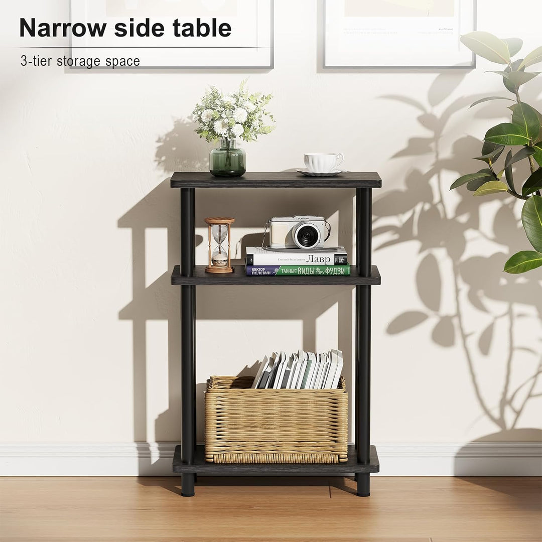 APICIZON Beistelltisch Schmal 3 Tier Beistelltisch Holz, 40x18x61.5CM, Nachttisch Schmal mit Staurau