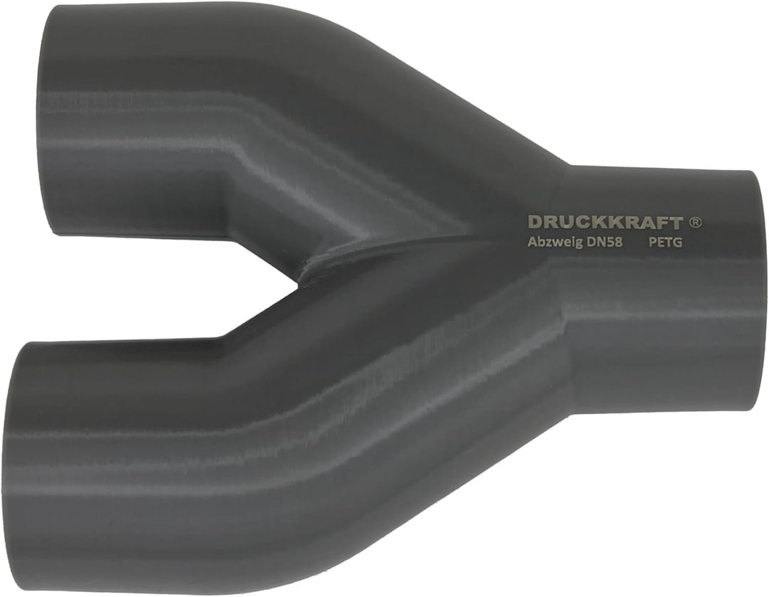 DRUCKKRAFT Y-Verteiler DN58 auf 2× DN58 | 2-Wege Rohrverteiler für Werkstatt Absaugung | Industriest