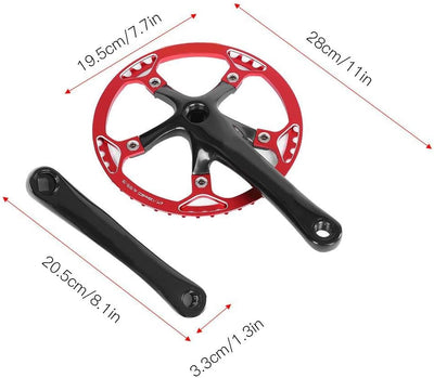 Tbest Kettenradgarnitur Fahrrad Kurbelgarnitur Singlespeed Crankset, Fahrrad Kurbel Cranket 170mm Mo