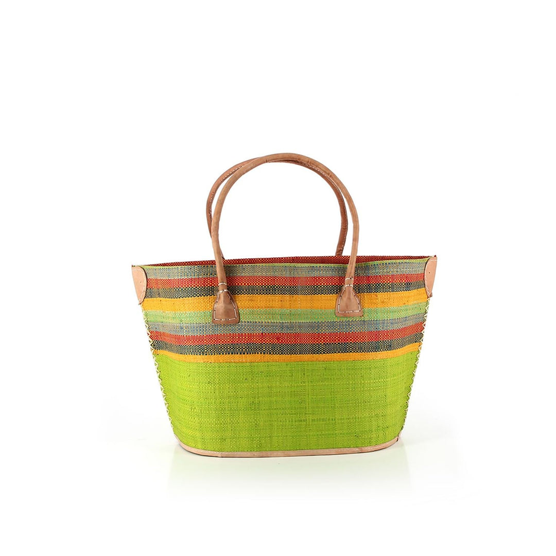 bunte Korbtasche aus Raphia/Bast Strandtasche Shopper Korb Einkaufskorb (BESAO), Besao