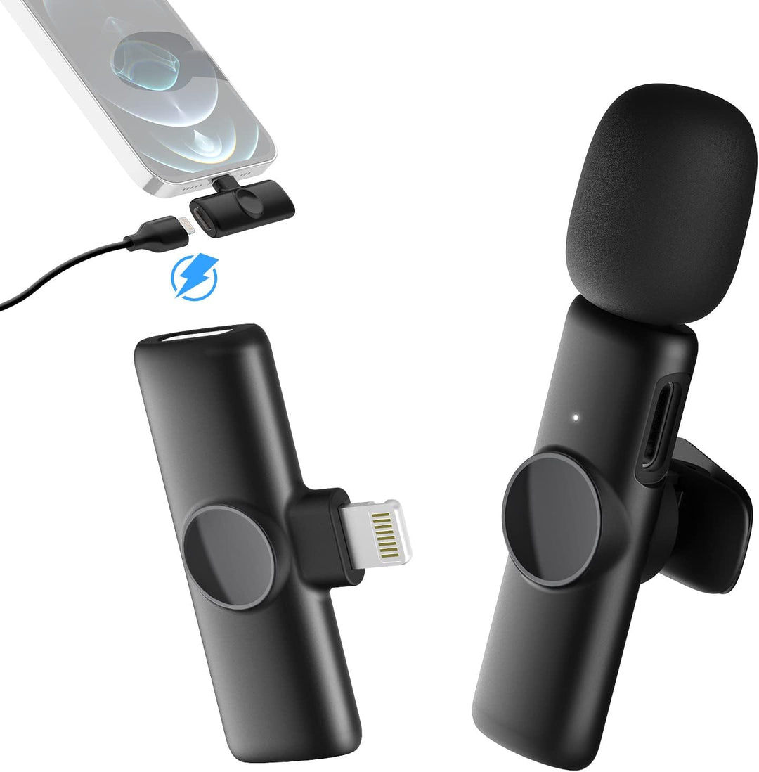 Lavalier Mikrofon,Gimpro MS1(A) 2.4GHz【Lightning】 Wireless Ansteckmikrofon für iOS Telefone Tablets