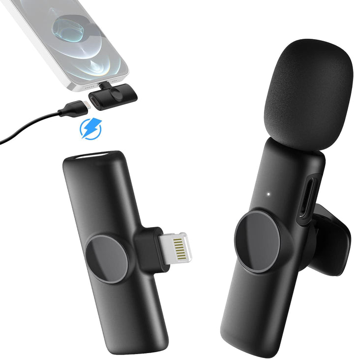 Lavalier Mikrofon,Gimpro MS1(A) 2.4GHz【Lightning】 Wireless Ansteckmikrofon für iOS Telefone Tablets