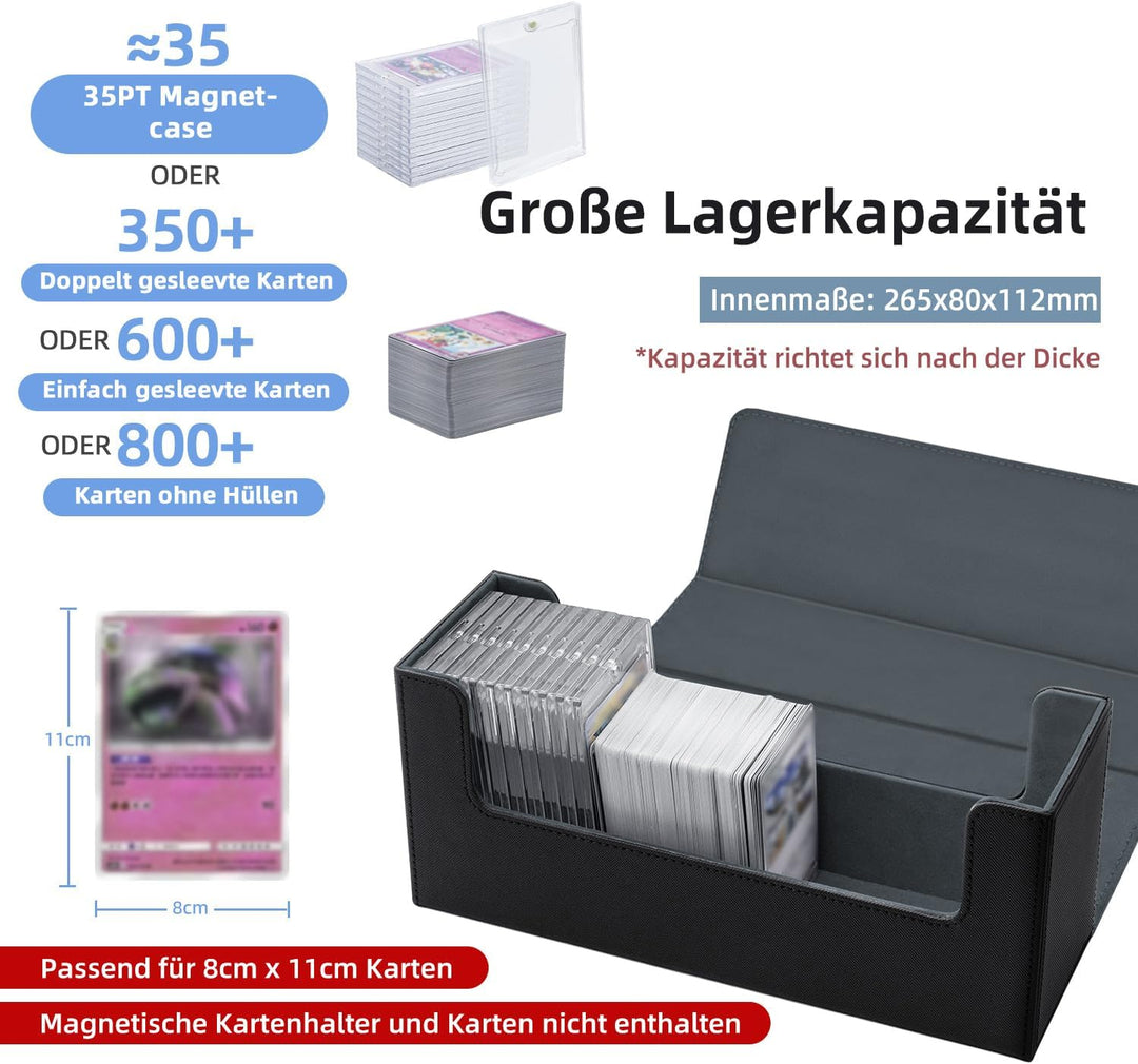 Card Deck Box for MTG, Gathering Kartenbox für 580+ Ungesleevte Karten/ 35pt/130pt Sammelkarten Hüll