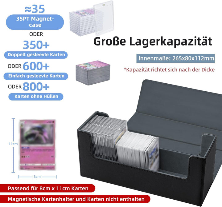 Card Deck Box for MTG, Gathering Kartenbox für 580+ Ungesleevte Karten/ 35pt/130pt Sammelkarten Hüll