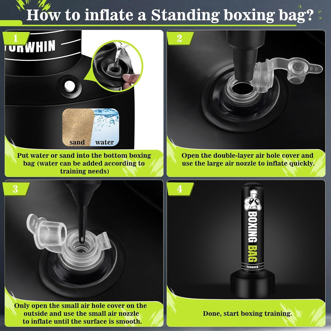 YORWHIN Aufblasbare Boxsack Erwachsene, 178cm Boxsack Stehend