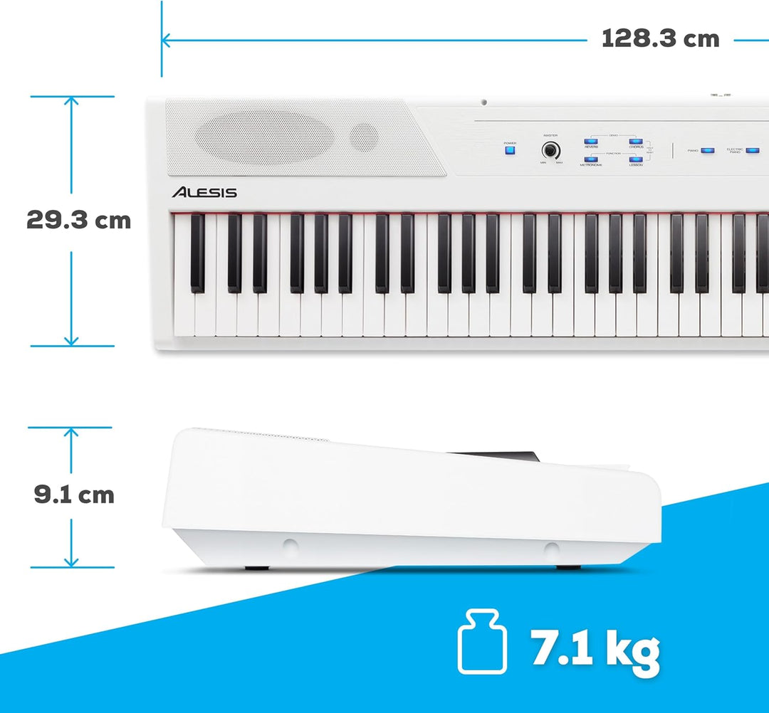 Alesis Recital White - 88-Tasten Einsteiger Digital Piano / E Keyboard mit halbgewichteten Tasten,ei
