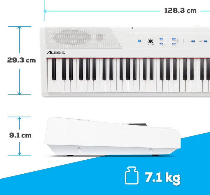Alesis Recital White - 88-Tasten Einsteiger Digital Piano / E Keyboard mit halbgewichteten Tasten,ei