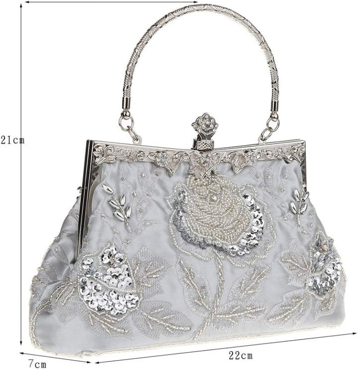 Ro Rox Marie Vintage 1920er Flapper Gatsby Peaky Blinders Party Abendhandtasche Gold, Gold