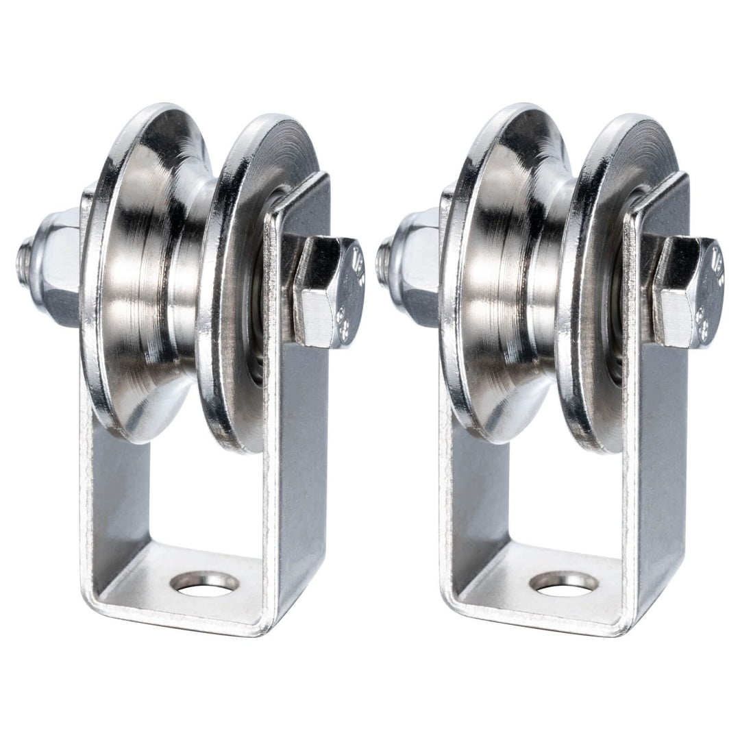 40mm Umlenkrolle mit 2 Kugellager, Edelstahl Fitness flaschenzug，Umlenkrollen für 8mm Seile Stahlsei