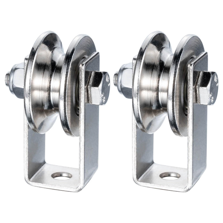 40mm Umlenkrolle mit 2 Kugellager, Edelstahl Fitness flaschenzug，Umlenkrollen für 8mm Seile Stahlsei