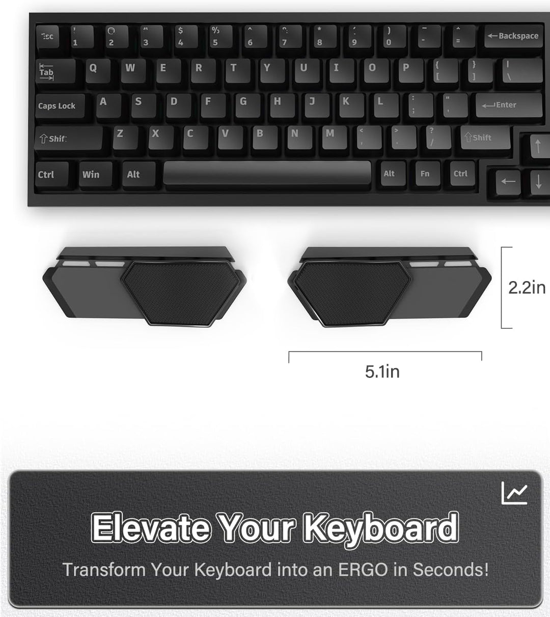 YaGee Handballenauflage für Tastatur, Magnetische schwebende Handgelenkstütze zur Anti-Ermüdung, Erg