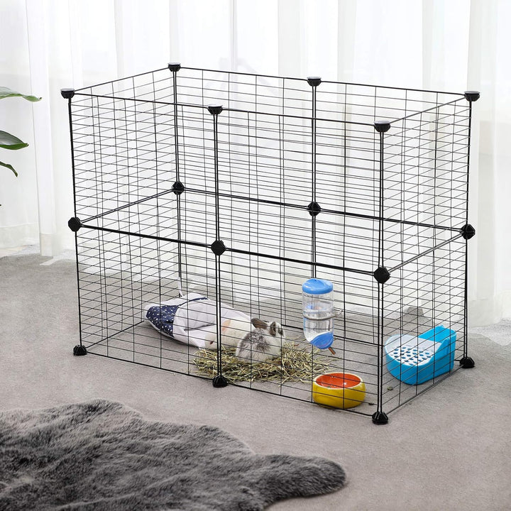 SONGMICS Freilauf, DIY-Kleintiergehege, Kleintierkäfig, Welpenauslauf, Kaninchen, Meerschweinchen, M