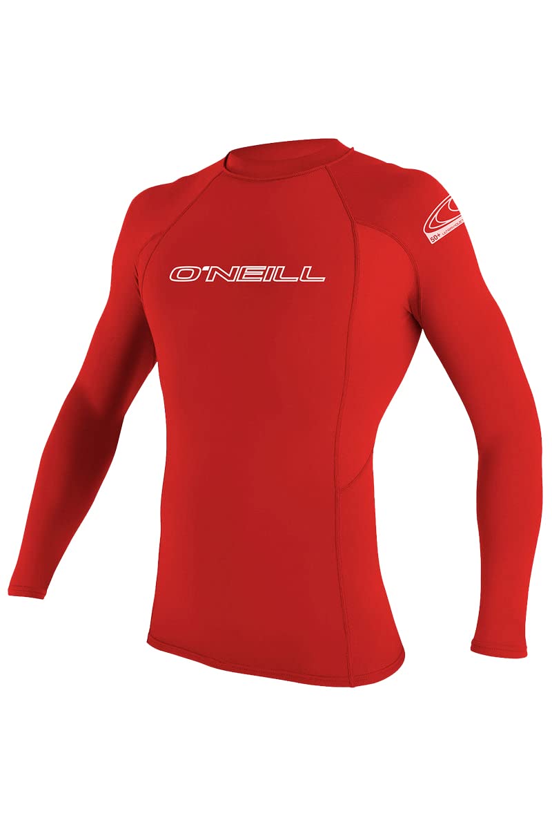 O'Neill Wetsuits Kinder Shirt BASIC SKINS L/S CREW M Rot/Ausflug, Einfarbig (Getaway Solids), M Rot/