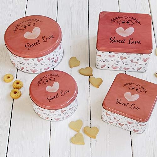 Städter 710122 Sweet Love Gebäckdose, Weissblech, 22cm