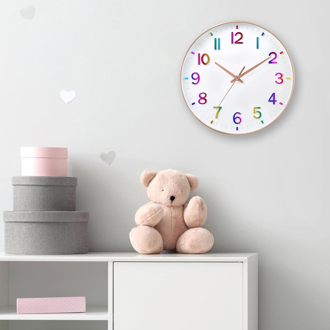 HZDHCLH 30cm Lautlos Wanduhr Schleichende Sekunde mit Arabisch Ziffer ohne Ticken für Dekoration Woh