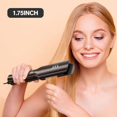 K&K Haare Glätteisen 4.5 cm, Keramik Titan Ion Glätten Locken und Glätten, Dual-Spannung Glätteisen