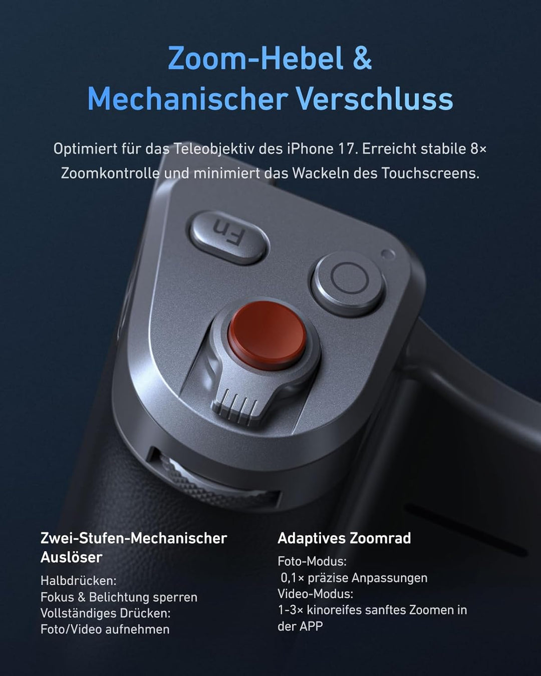 TELESIN Master Grip Kit für iPhone 17 Pro Max, Magnetic Kameragriff für iPhone 17 Pro Max Standard S
