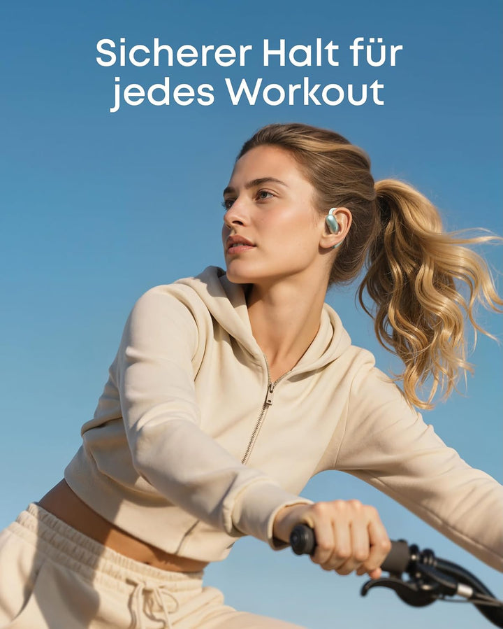 soundcore by Anker AeroFit 2, Open-Ear Kopfhörer, KI-Übersetzung, IP55 | druckfreier Sitz, doppelt s