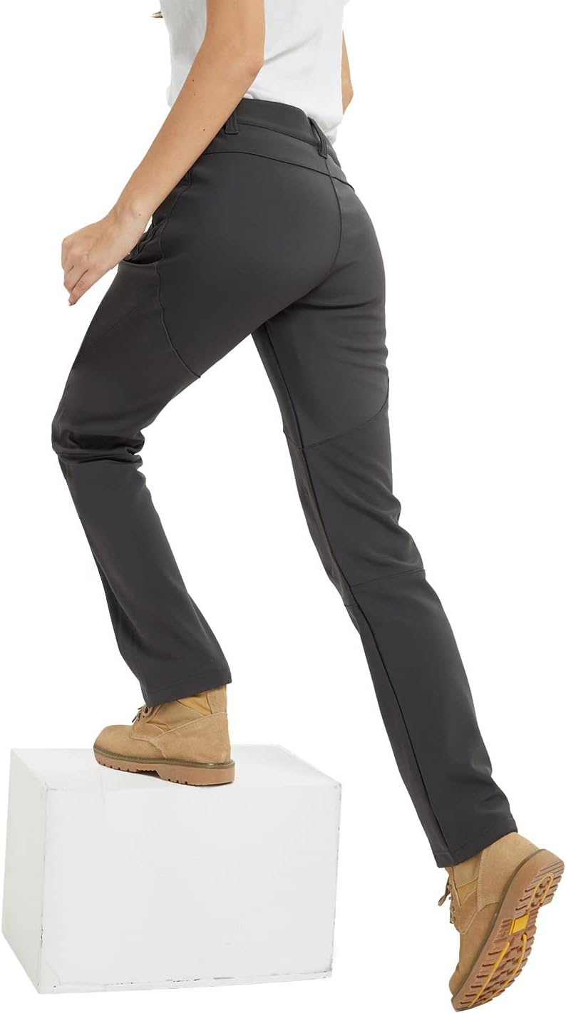 FLYGAGA Damen Outdoorhose Softshellhose Wanderhose Gefüttert Fleece Warm Wasserdicht Winddicht Therm
