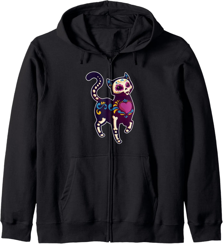 Dia De Los Muertos Cat Day Of Dead Mexikaner Kapuzenjacke