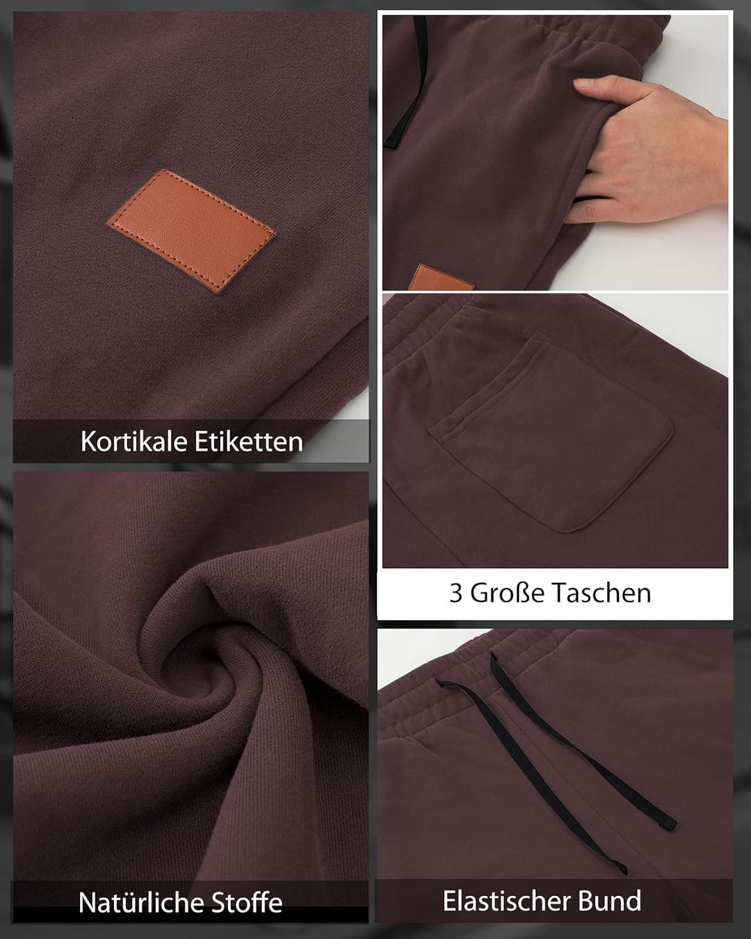 HMIYA Jogginghose Herren Baumwolle Trainingshose Sporthose Freizeithose Lang Hosen Klassische Sweath