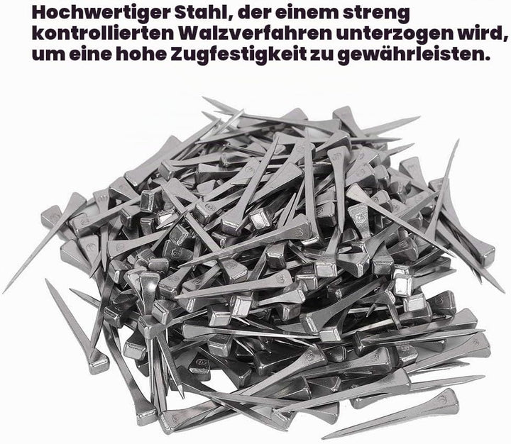 AMONIDA Hochwertiger Hufnagel aus Stahl, 250 Stück E4-Hufeisennagel, verschleissfestes Pferdewerkzeu