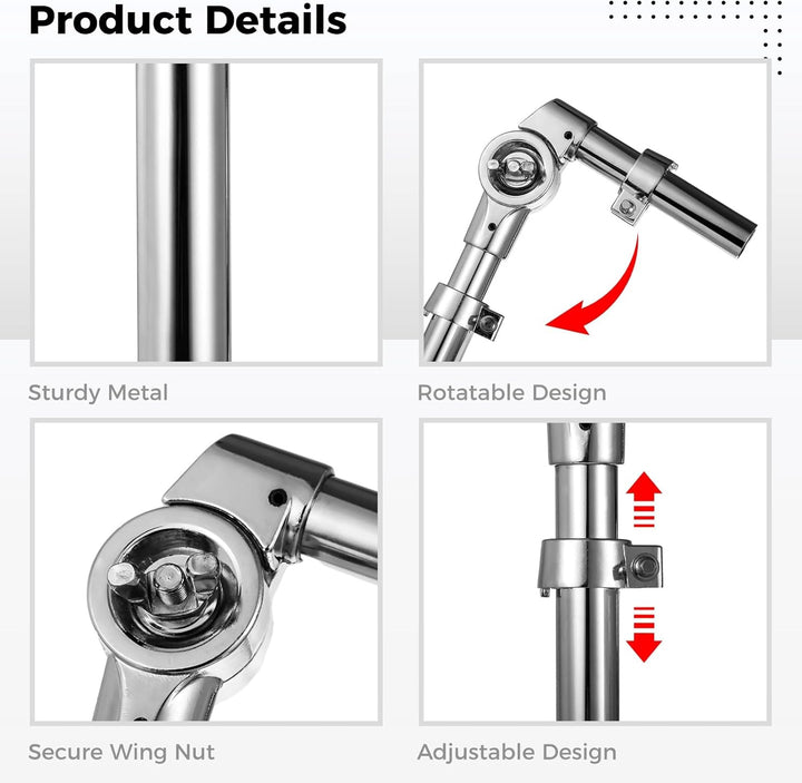 2 PCS Tom Drum Brackets, Tom Mount Holder Arm, Verstellbarer Tom Halter, Stabiler Metall Tom Drum Er