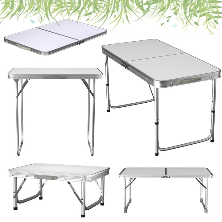VickyHome 60x40x26CM Hochleistungsklapptisch aus Metall, Picknick-Campingtisch, tragbarer Gartentisc