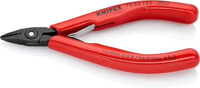 Knipex Elektronik-Seitenschneider brüniert, mit Kunststoff-Hüllen 125 mm 75 52 125