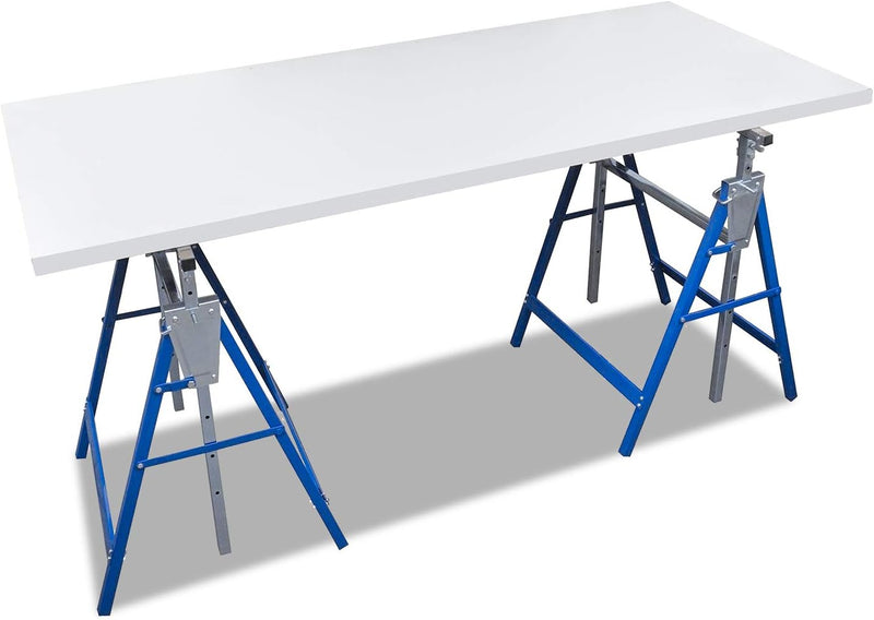 Jopassy Arbeitsbock 2er set,Blau Gerüstbock Klappbock 7-fach höhenverstellbar, max. 200kg Belastbark