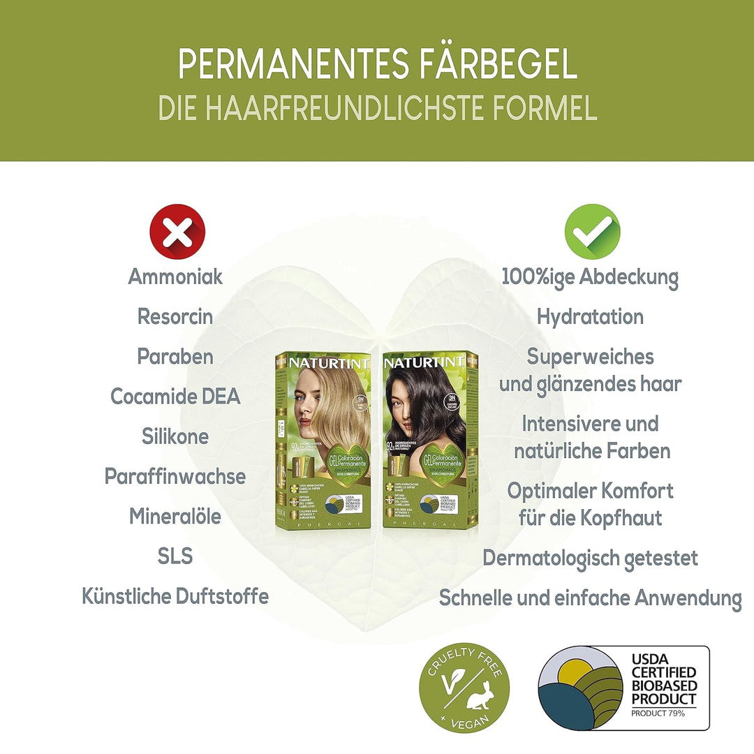 Naturtint | Haarfarbe Oohne Ammoniak | 6.45 Dunkel Bernstein Blond | Hoher Anteil an natürlichen Inh