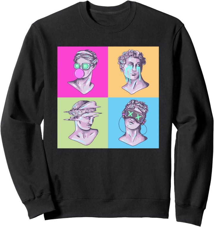 David Michelangelo Vaporwave Statue Kunst Sweatshirt