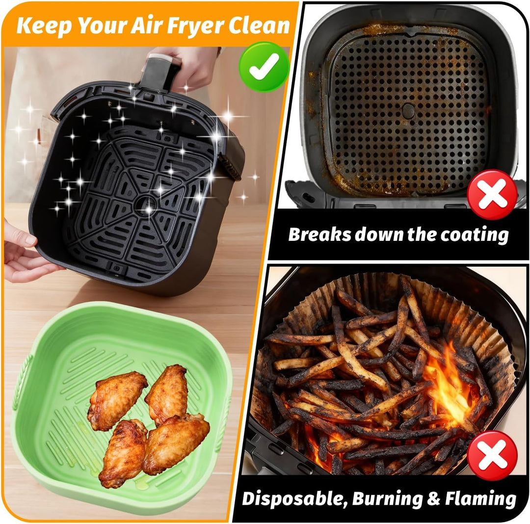 Silikonform für Heissluftfritteuse Zubehör | Air Fryer Liners Wiederverwendbar anstelle Airfryer Bac