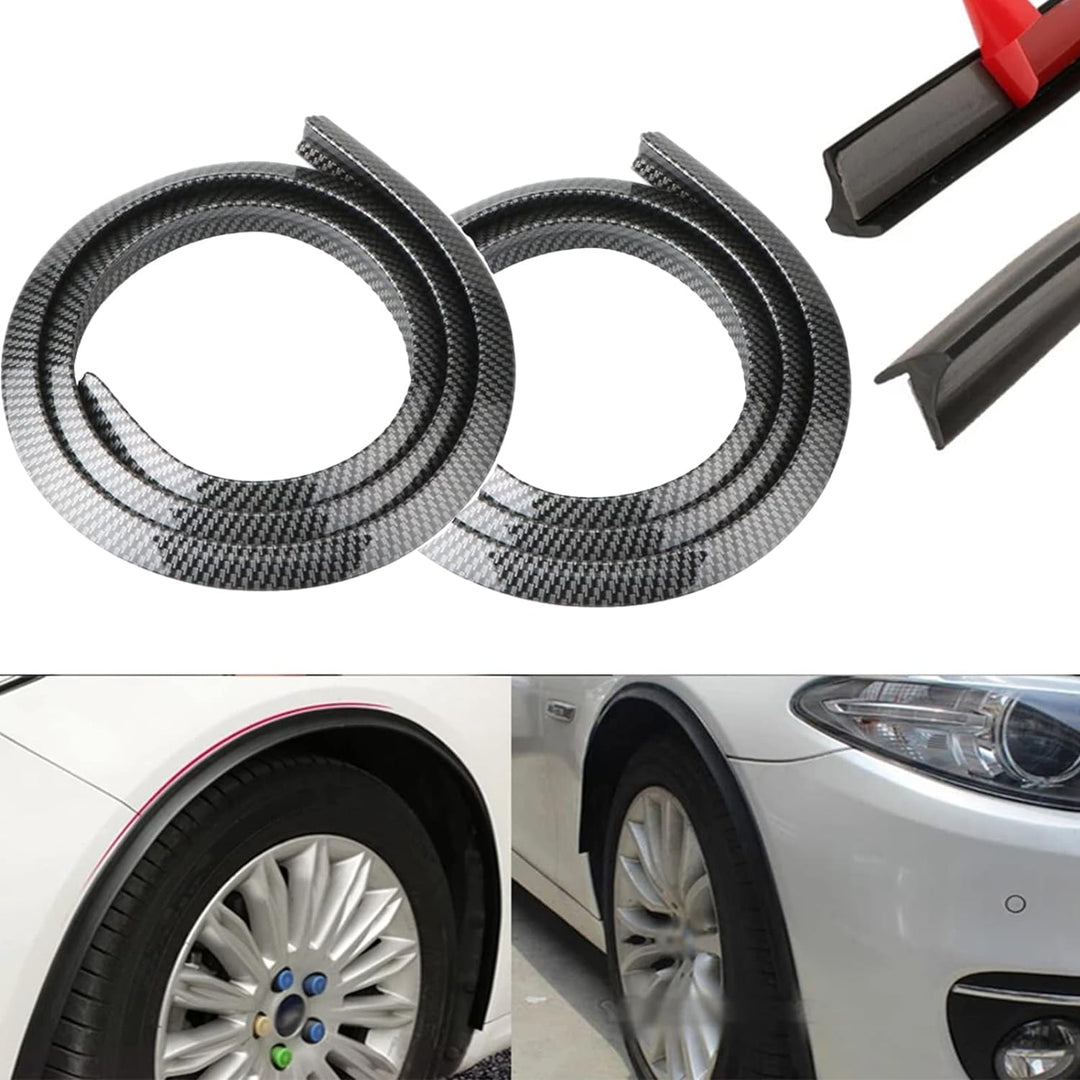 Kotflügelverbreiterung Universal,2 Stück 1,5m Beschichtung mit Kohlefasern Gummistreifen Leiste Auto
