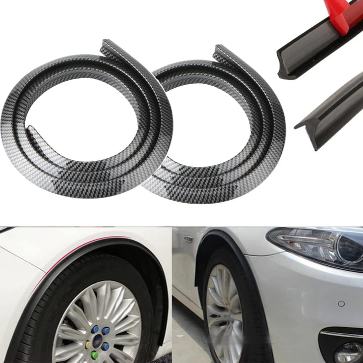 Kotflügelverbreiterung Universal,2 Stück 1,5m Beschichtung mit Kohlefasern Gummistreifen Leiste Auto