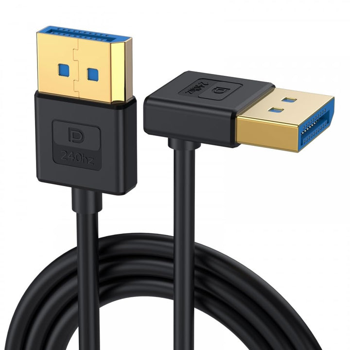 CY Cable Ultrafine nach unten abgewinkeltes DisplayPort 1.4 DP auf DP Kabel 8K 60Hz Kabel Ultra-HD U