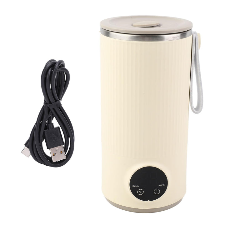 Elektrischer Wasserkocher, kabellos, Edelstahl, 400 ml, für Auto und Reisen, mit wiederaufladbarem D