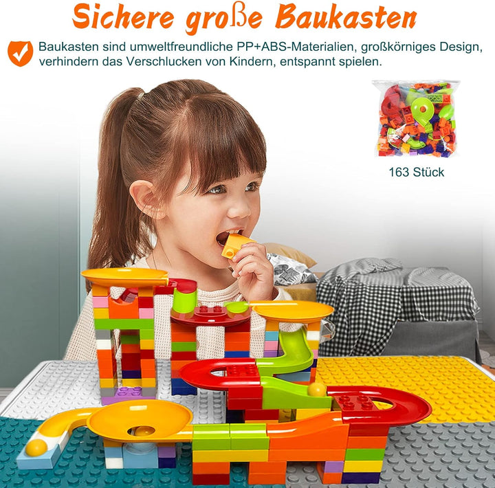 AufuN Höhenverstellbarer Kindertisch mit Stühle Set 6 in 1 Bausteine Spieltisch, Grosse Multifunktio
