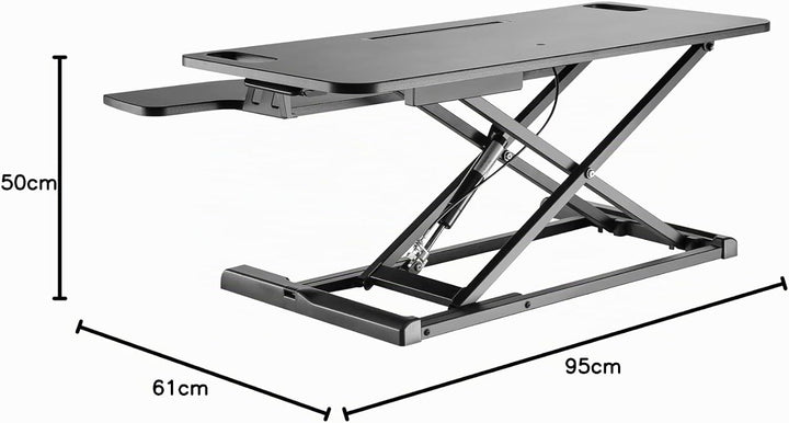 UPdesk Cross Large - Schreibtischaufsatz höhenverstellbar für Laptop & PC - Schreibtischerhöhung - S
