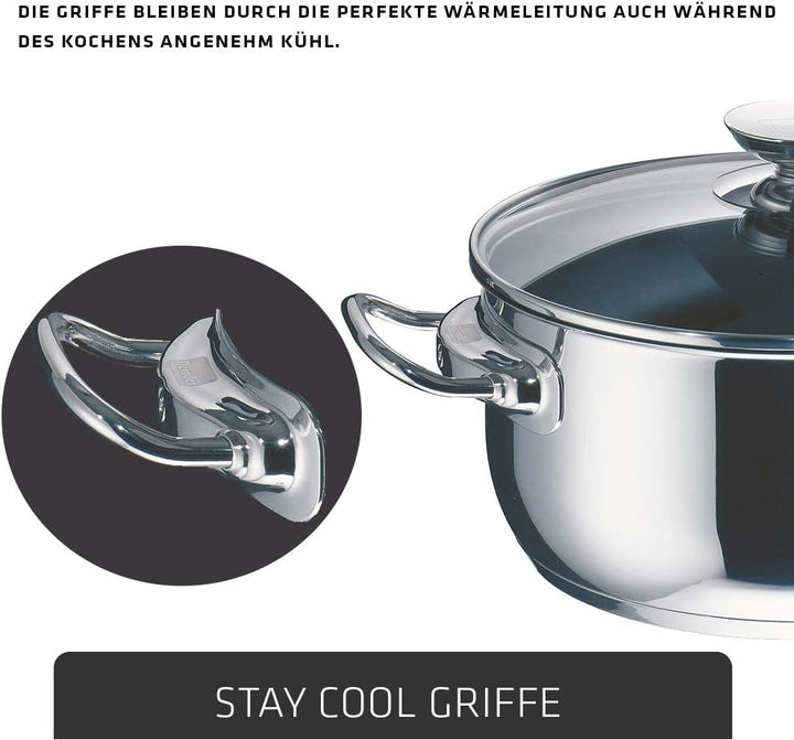 Berndes Kochtopf Injoy Special Edition 16 cm, Induktion, Kochtopf aus Edelstahl, allherdtauglich, To